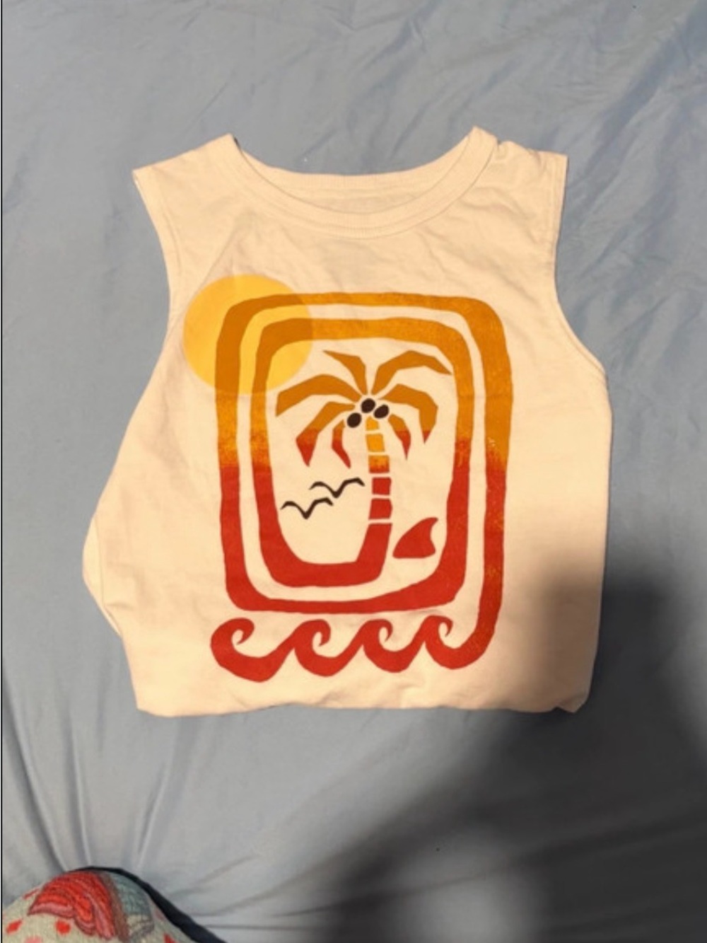 🌴🤍 PALM TREE GRAPHIC CROP TOP 🤍🌴